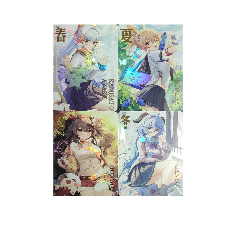 Anime Goddess Story Genshin Impact Homemade Diy Hutao Ganyu Kamisato Ayaka Yoimiya Collection Card Christmas Birthday Gift