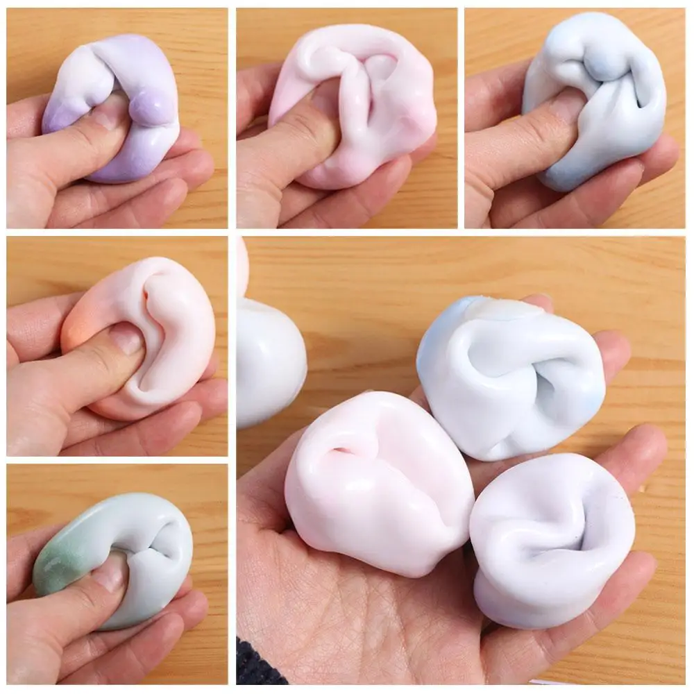 จําลองข้าวเหนียว Dumpling Squeeze ของเล่น Super Soft Elastic Hand Made Ball Pinch ของเล่นสร้างสรรค์สีสันช้า Rebound ของเล่น