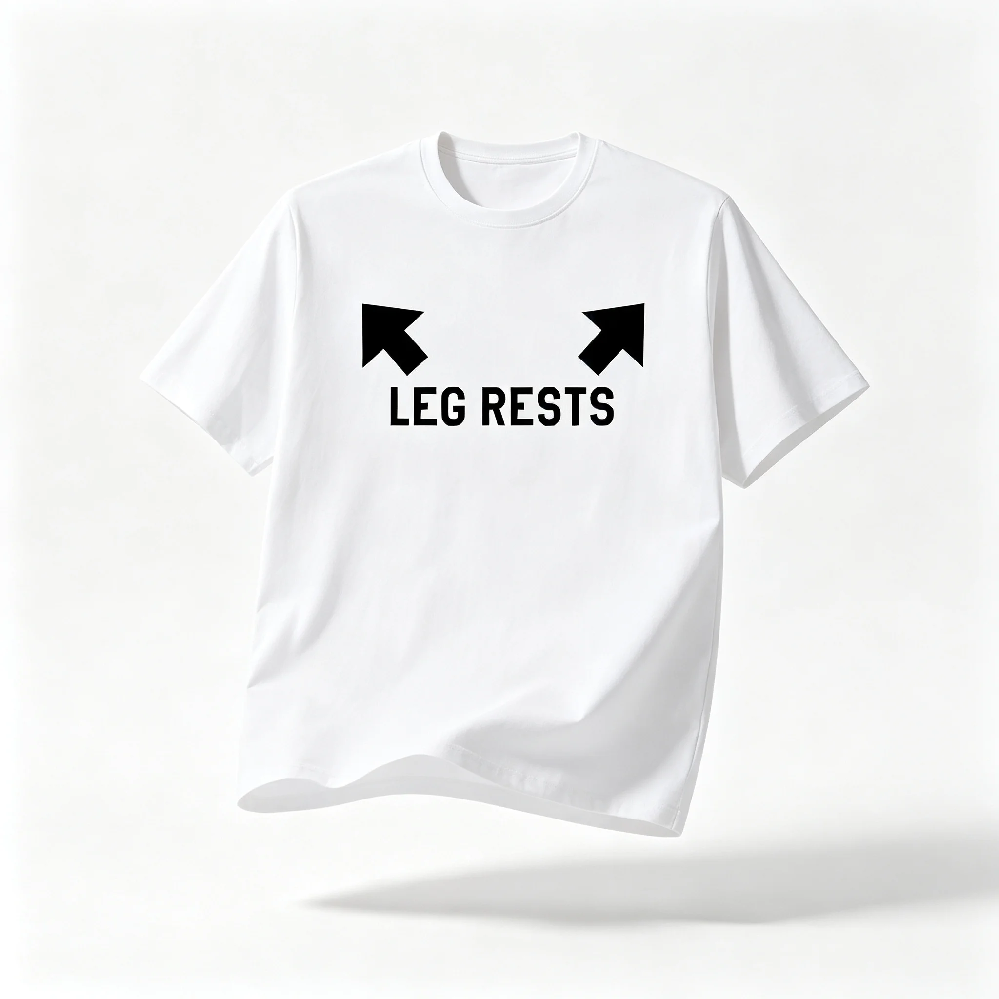 Leg Rests Casual Top, Double Arrows Slogan T-Shirt, Soft Cotton Short Sleeve Tee, Simple Letter Print Shirt for Men Women