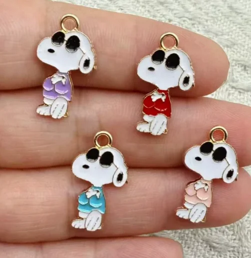 10 Pcs Alloy Cartoon Dog Charm Pendant For Jewelry DIY Bracelet Earrings Decorative Material Accessories