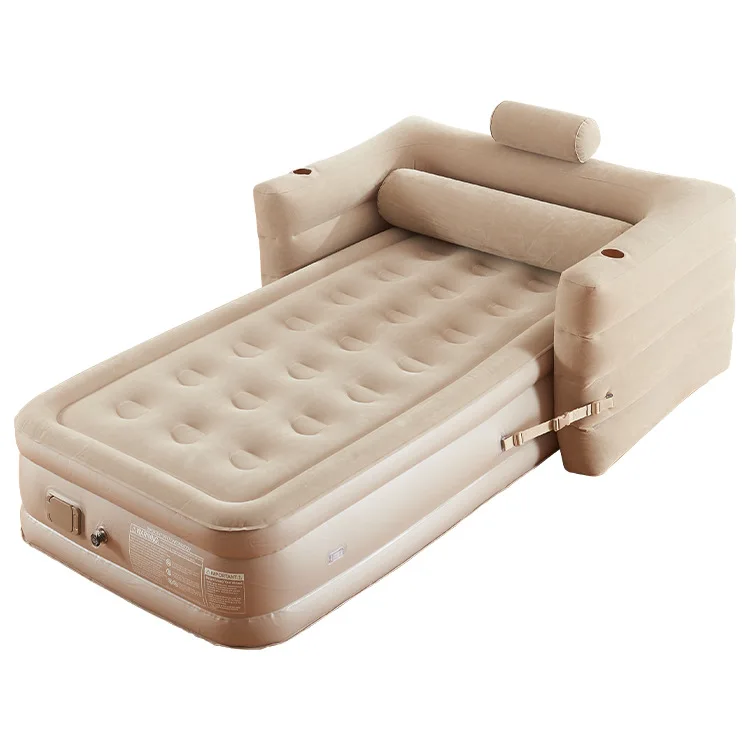 

Inflatable backrest mattress outdoor camping tent air mattress bed floor bunk automatic air pump thickening and heightening