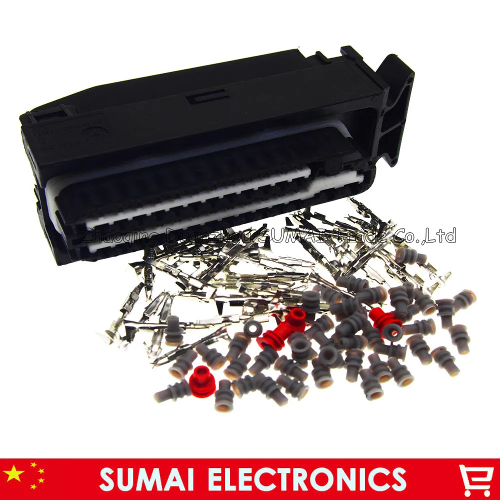 52 Pin 1J0 906 380 B female auto ECU control system connector, Engine / transmission computer plug for VW Audi etc.