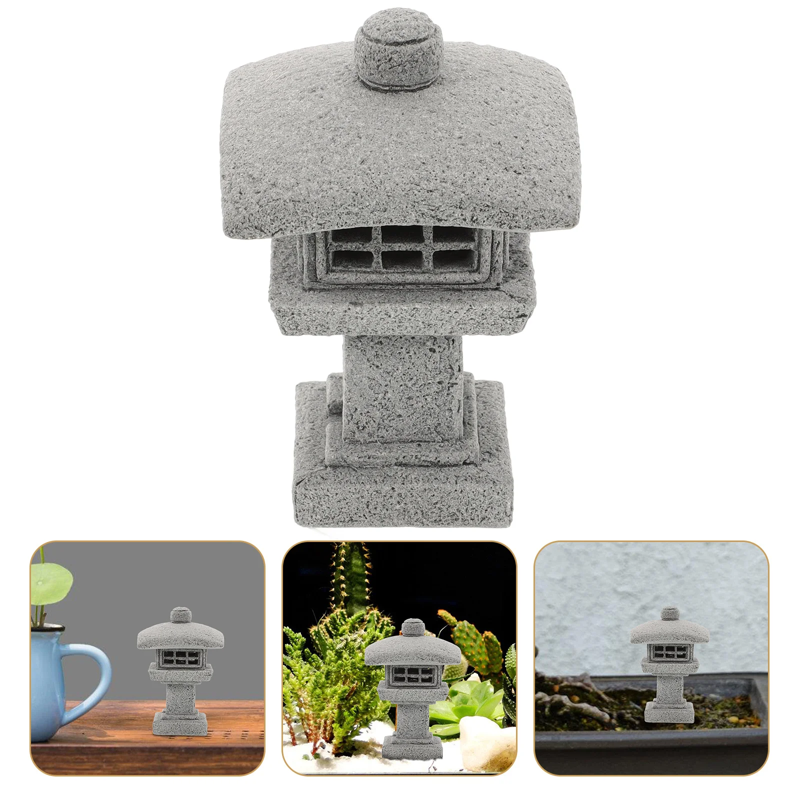 

1 Set Mini Pavilion Ornament Japanese Garden Statue Landscape Decoration Pagoda Outdoor Garden Decor Tiny Pavilion Adornment