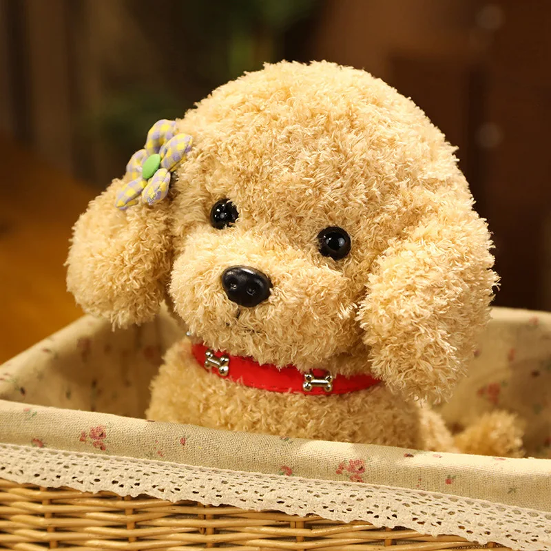 22 cm Kreative Realistische Teddy Hund Glück Simulation Hund Pudel Plüsch Spielzeug Handgemachte Realistische Figur Spielzeug Plüsch Kuscheltiere – Detail 8