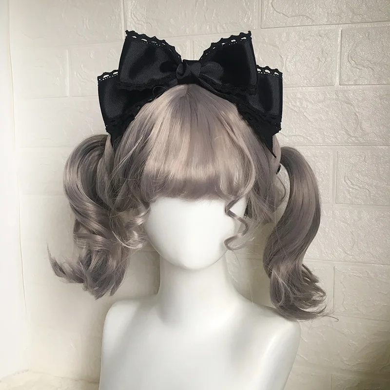 Große Schleife Kopfbedeckung Schwarz Haarschmuck Persönlichkeit Einfache Lolita Haarspange Damen Niedliche Haarspangen Blau Lolita Accessoires Mädchen – Detail 3