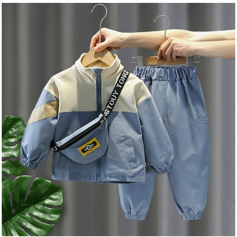 

new 2-7T spring autumn child kids boys fashion coat pants sets suits clothing