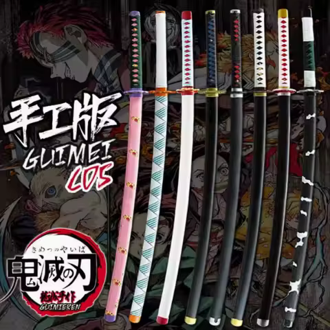 Demon Slayer Katana Sword Original Assembled Anime Cosplay Props Orange Rengoku Kyoujurou Kochou Kanae Swords 72cm