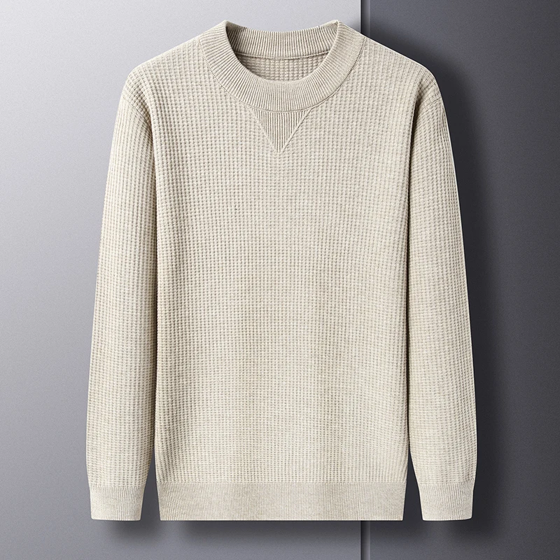 เสื้อยืดแฟชั่นสไตล์ไลท์ลักซ์ชัวรี่สำหรับฤดูใบไม้ผลิและฤดูใบไม้ร่วง เสื้อสเวตเตอร์ผู้ชายลำลองคอกลมสำหรับฤดูใบไม้ร่วงและฤดูหนาว เสื้อสเวตเตอร์ผ้าขนสัตว์บางสำหรับผู้ชาย