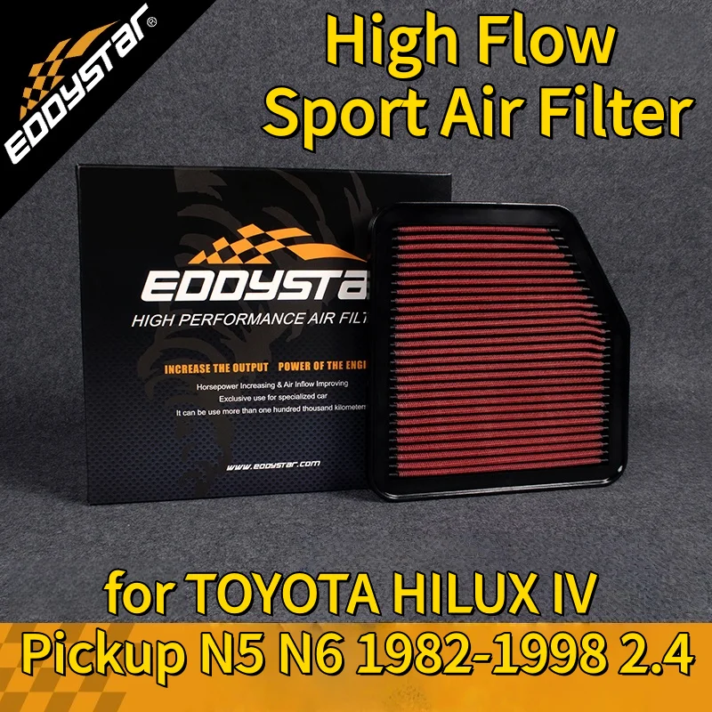 

High Flow Sport Air Filter for TOYOTA HILUX IV Pickup N5 N6 1982-1998 2.4 Washable Racing Intake Filters