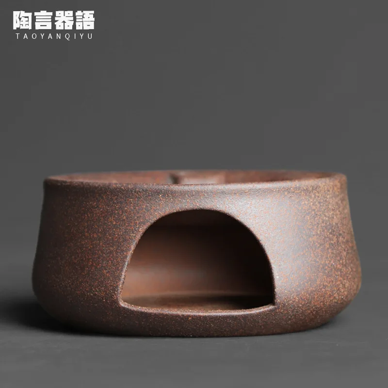 Handmade pottery candle warm tea furnace rock mine clay Japanese funnel teapot table kung fu tea ceremony bottom furnace