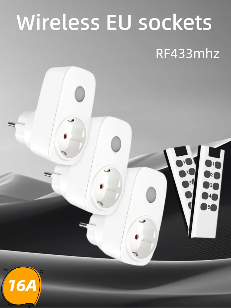 

Wireless Smart Remote Control Power Outlet Light Switch Plug Socket Power Outlet Socket EU Plug with Remote Control wall sockets