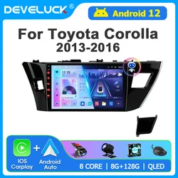 Develuck Android 12 Carplay Auto Radio For Toyota Corolla Ralink 2013 2014 2015 2016 Multimedia Video Player Navigaion 2 Din GPS