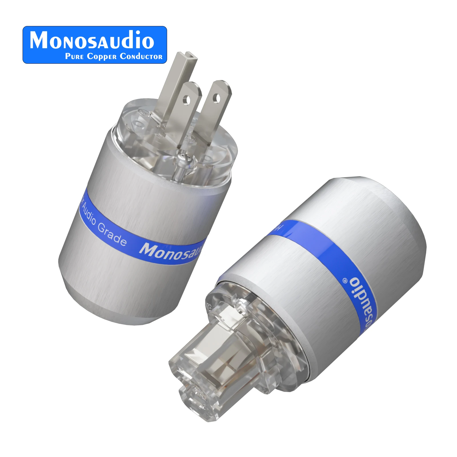 Monosaudio Pure Copper US Power Plug M106F106 American Plug Hifi Audio IEC320 C15 Connector for Audio DIY Mains Power Cable