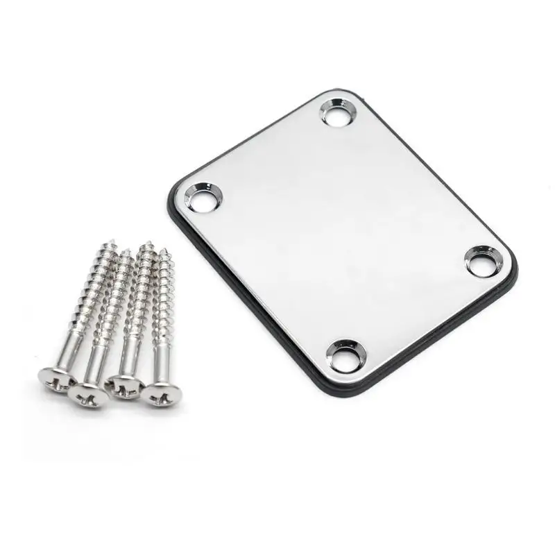 New Heavy Duty Guitar Neck Mounting Plate Steel Rectangle Neck Plate 4-hole 4-bolt Mount Neck Joint Board For Guitar Bass