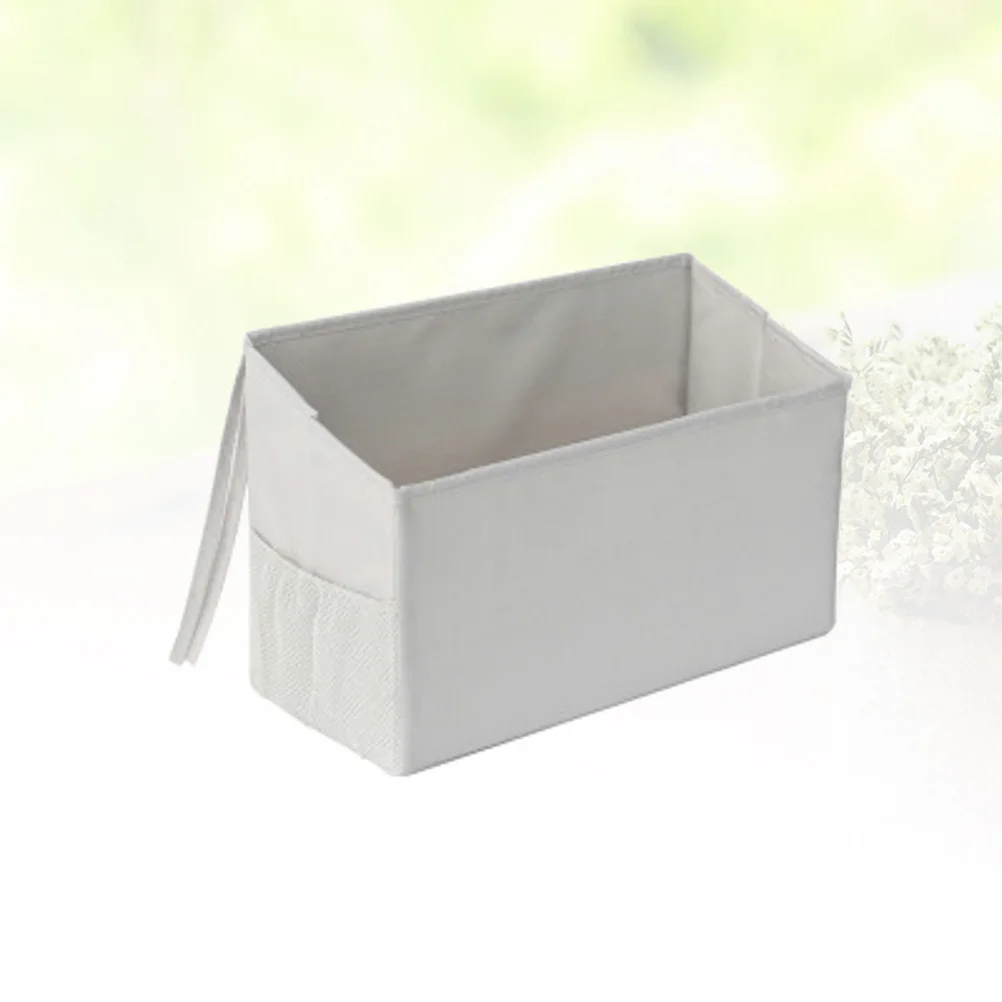 

Bedside Hanging Organizer Oxford Cloth Storage Bag Grey Dorm Room Chair Book Cup Phone Eyeglasses Holder Pouch