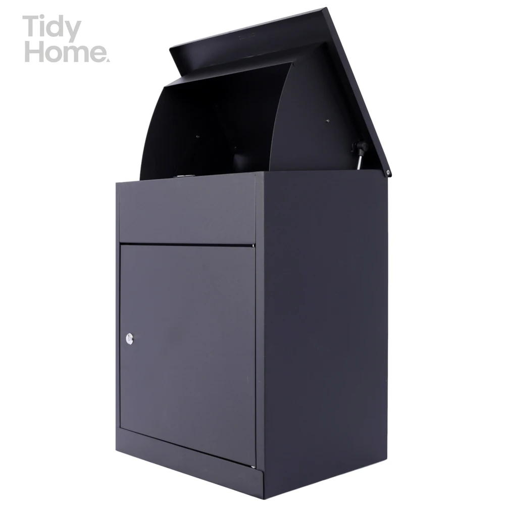 

Package Delivery Boxes for Outside, Extra Large Mailbox, Wall Mounted Lockable Anti-Theft for Outdoor Porch,Curbside, black