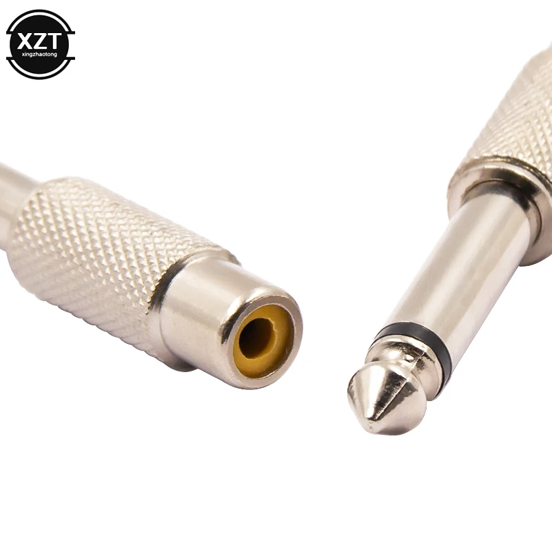 ใหม่ล่าสุดโลหะออกแบบชายที่ปลั๊ก RCA Lotus หัวหญิง6.5 6.35วินาทีความคิดของคุณเปิด AV ไมโครโฟน