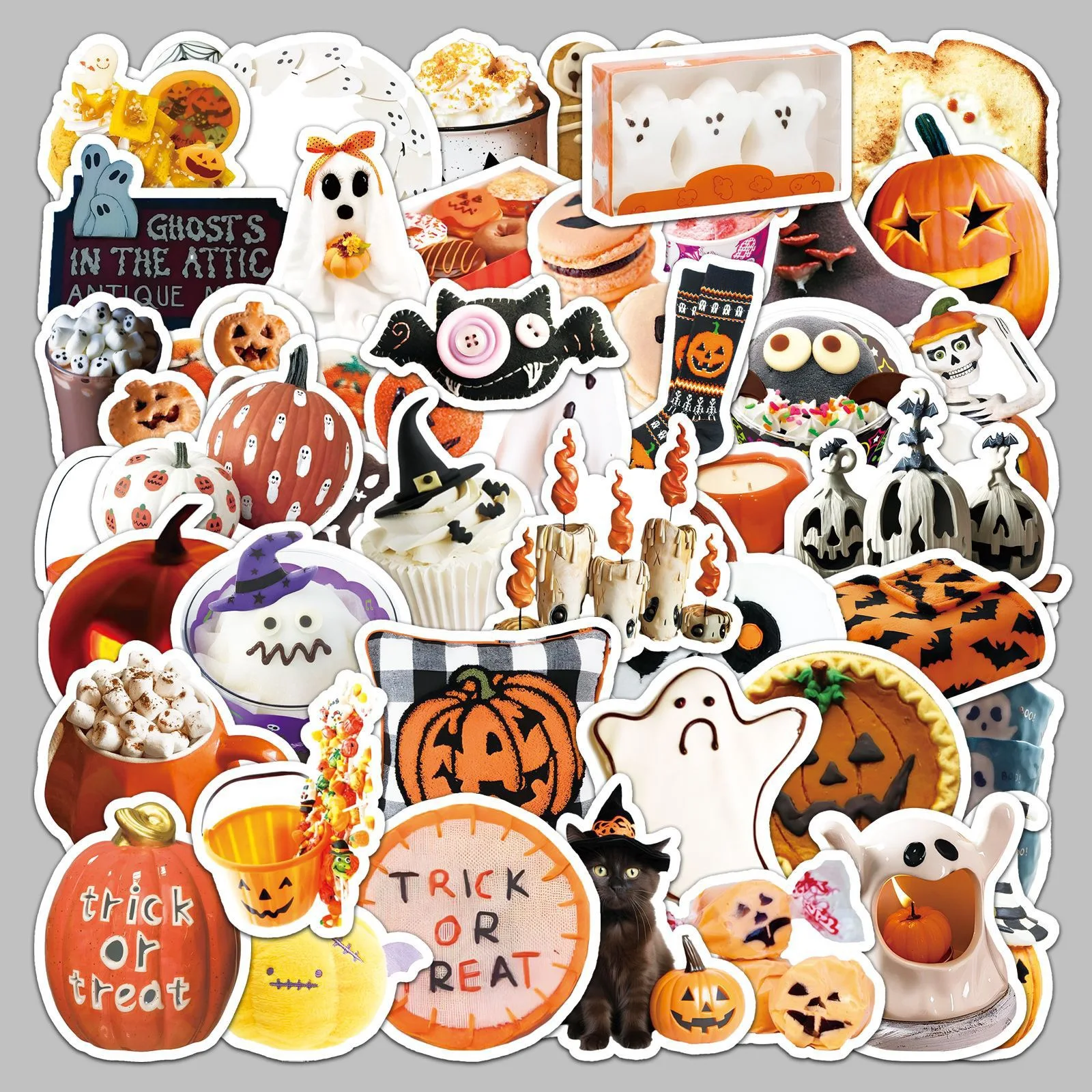 50개 할로윈 INS 스타일 스티커 귀여운 호박 해골  - Laptop Accessories Cute 리뷰 및 가격
