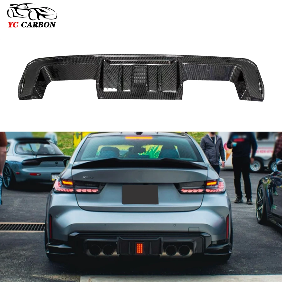 

Dry Carbon Fiber For BMW G80 M3 G82 M4 Car Rear Bumper Lip Diffuser Spoiler Back lip Parts R44 Style Upgrade Body kit