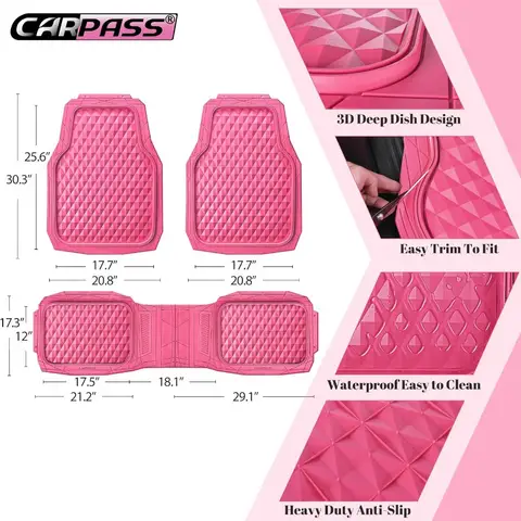 10 best sales pink car mats - №3