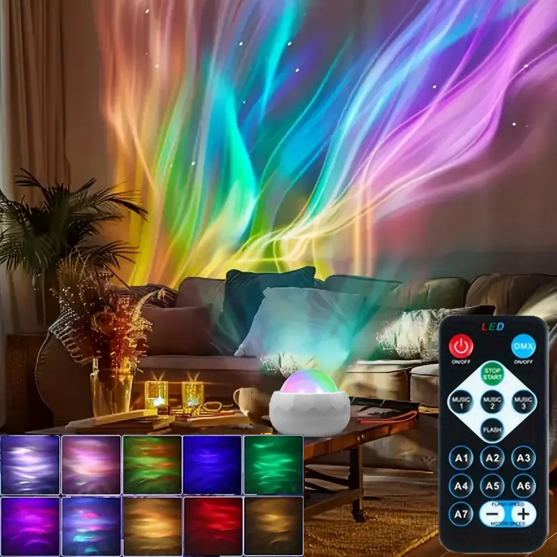 Veilleuse ciel RGB 7Modes LED galaxie projecteur veilleuse avec télécommande chambre d'enfants décoration Bar fête décor rotation automatique