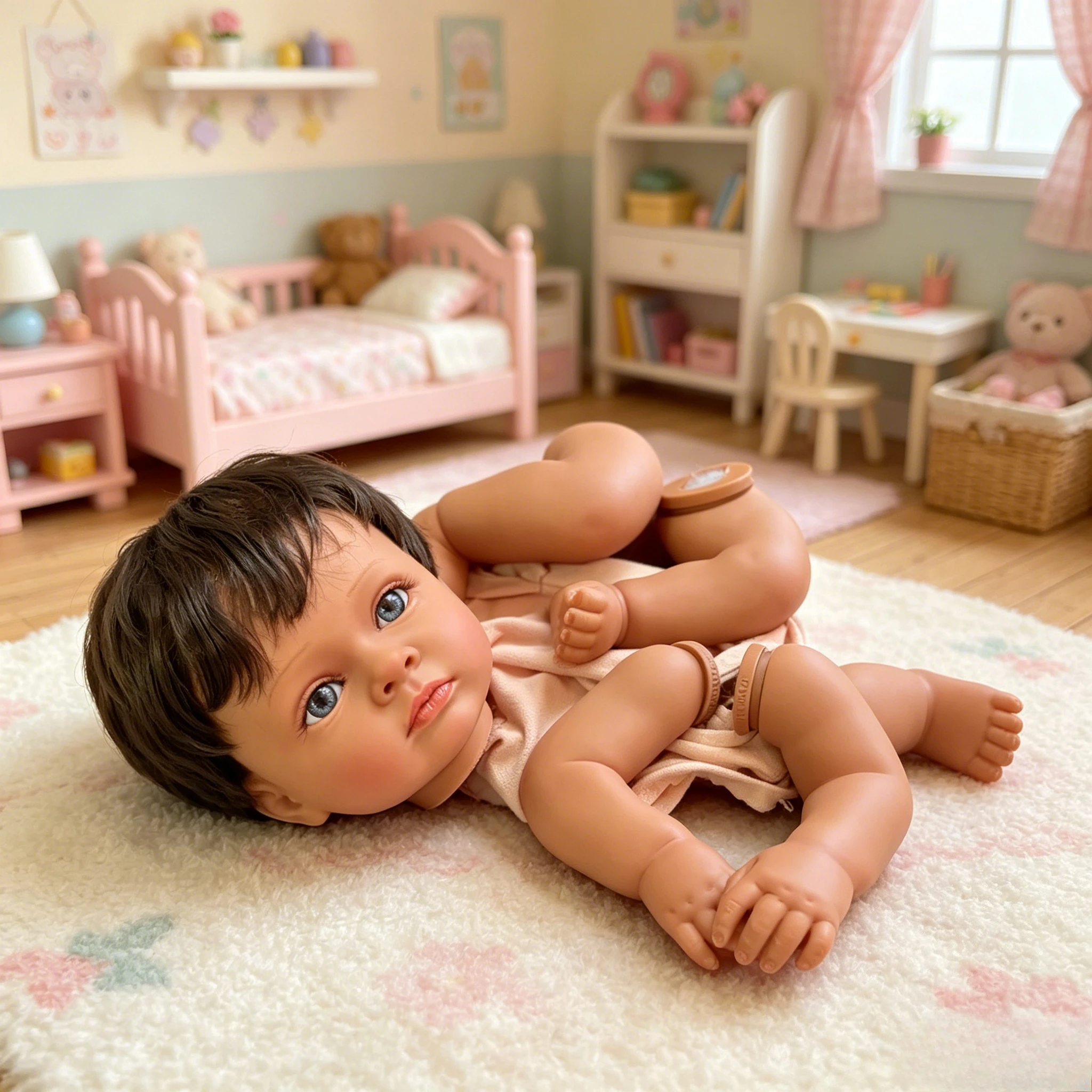 

24Inch Tutti Reborn Doll Kit Painted Vinyl Parts with Cloth Body & Connectors, Unfinished DIY Doll Supplies for Collectors