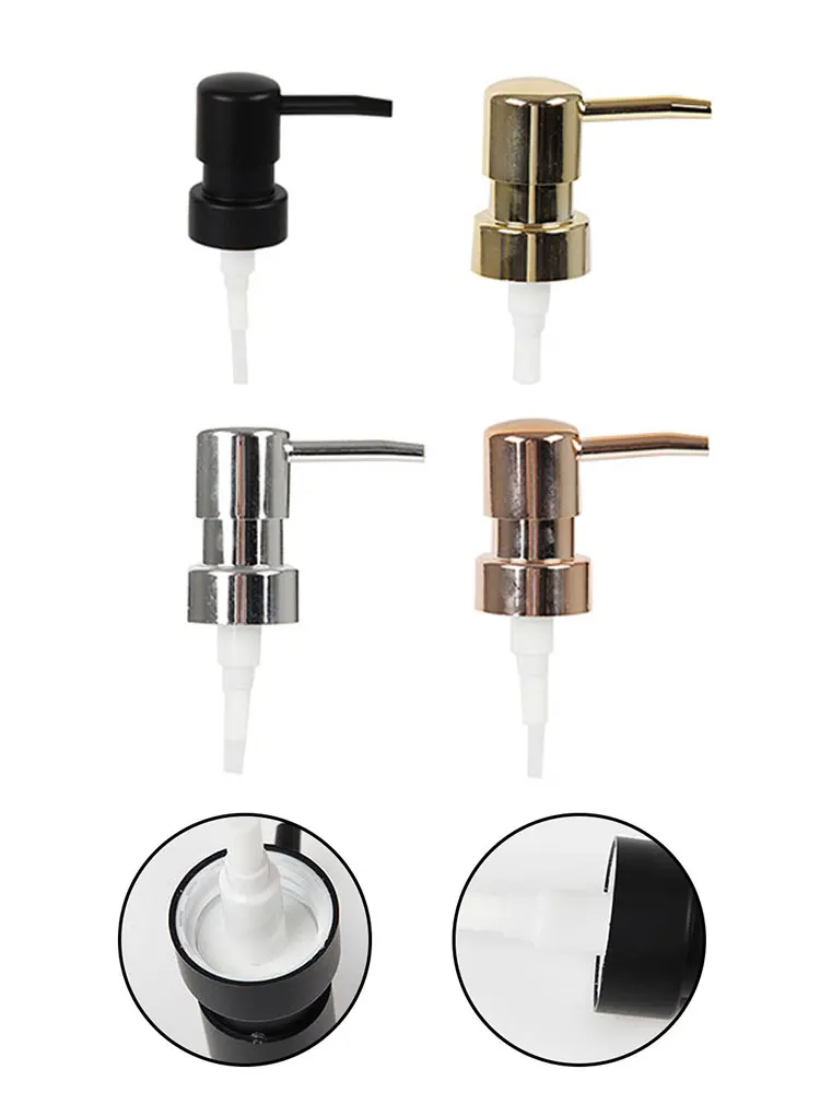 1pc ABS Pump Tube Round Lotion Pump Head Bathroom Supplies Dispensing Bottle Accessories Silver/Gold/Rose Gold/Matte Black