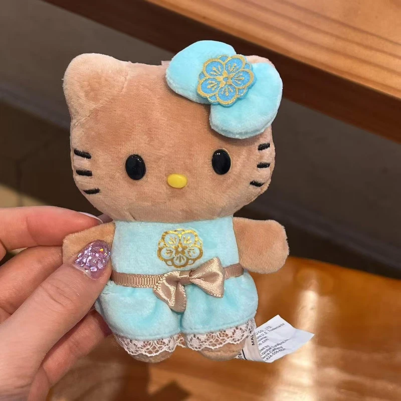 لعبة سانريو هاواي هيلوكيتي القطيفة اللطيفة من الجلد الأسود KT القطيفة على ظهره تزيين قلادة هدية فتاة #5