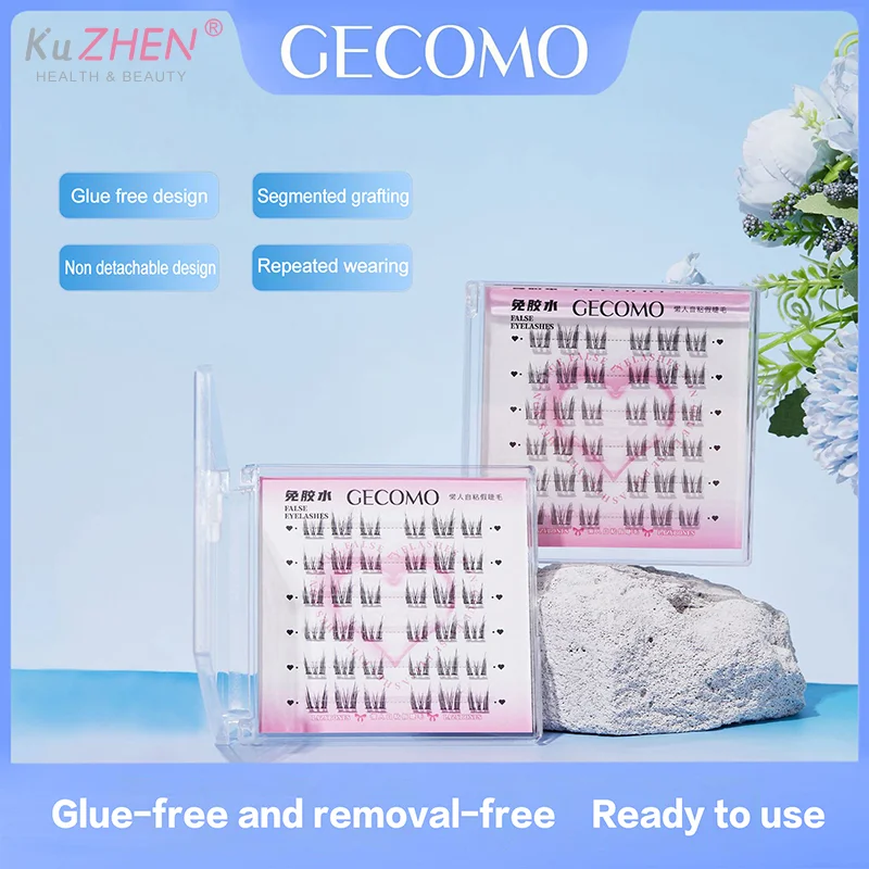 1箱 DIY 粘着剤不要つけまつげ ウィングド ふわふわ ナチュラル 厚め マンガ目 再利用可能 目を大きく見せるまつげ 簡単装着