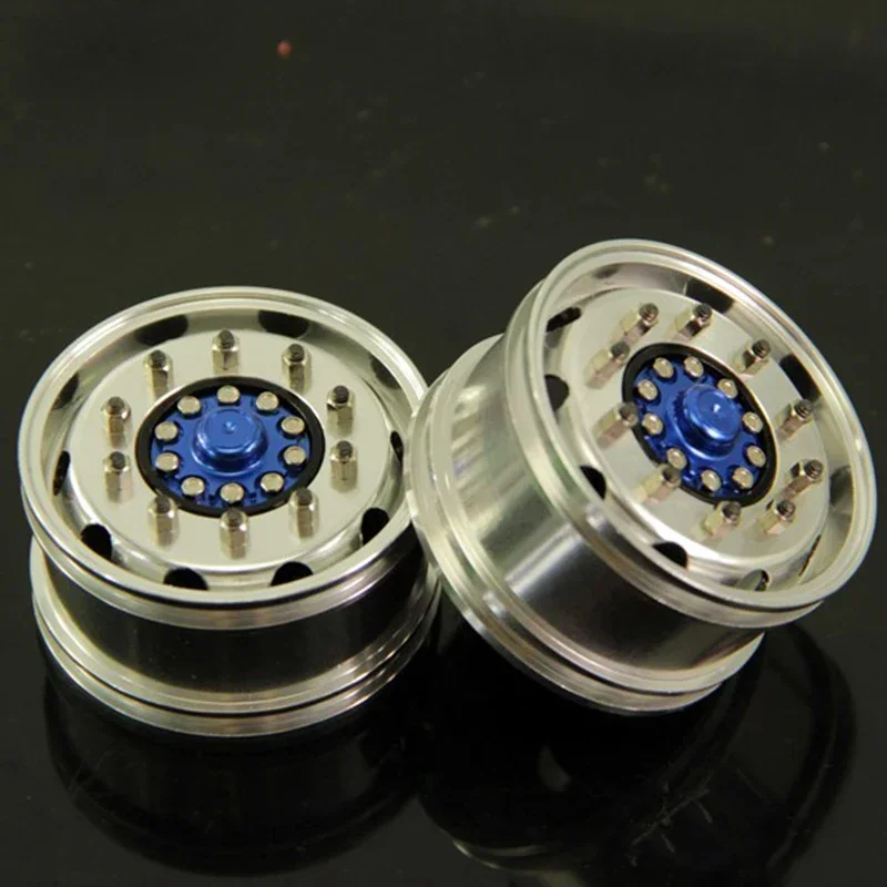 1 Pair Simulation Metal Wheel Hub Rim for 1/14 Tamiya RC Truck SCANIA R730 R470 R620 VOLVO 1851 MAN TGX Diy