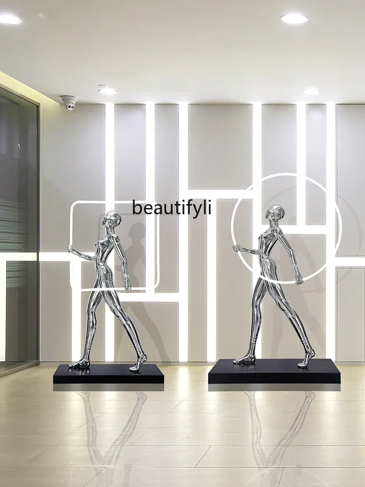 

Abstract Art Entrance Hotel Lobby Floor Ornaments Living Room Luminescent Lamp Figure Sculpture