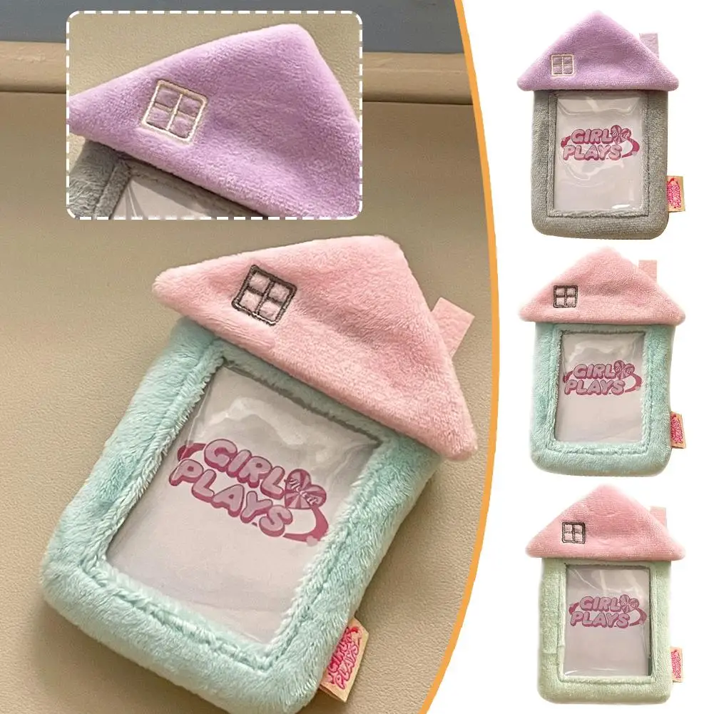 

Small house plush card sleeve Campus meal card Star Small Album storage card pendant Chasing R4Q1