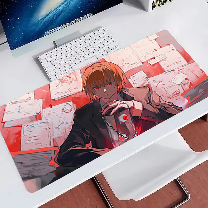 Hot Anime Mouse Pad Large Gaming Accessories Varmilo Keyboard Pad Gamer Computer Desk Mat H-hunter x H-hunter Kurapika Mousepad