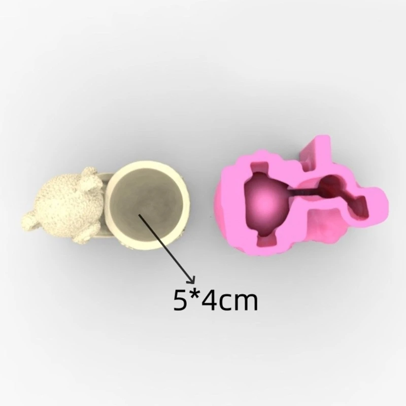 ZB91 الكرتون الدب أواني الزهور النضرة قالب حامل قلم قالب من السيليكون لتقوم بها بنفسك