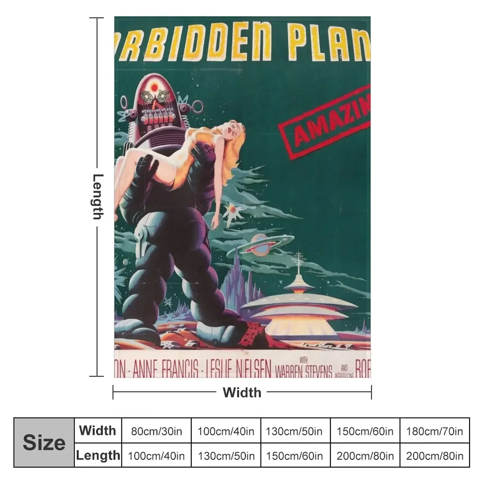 Forbidden Planet - 1956 Vintage Movie Poster Throw Blanket Loose Decorative Sofa Plaid on the sofa Hair Blankets