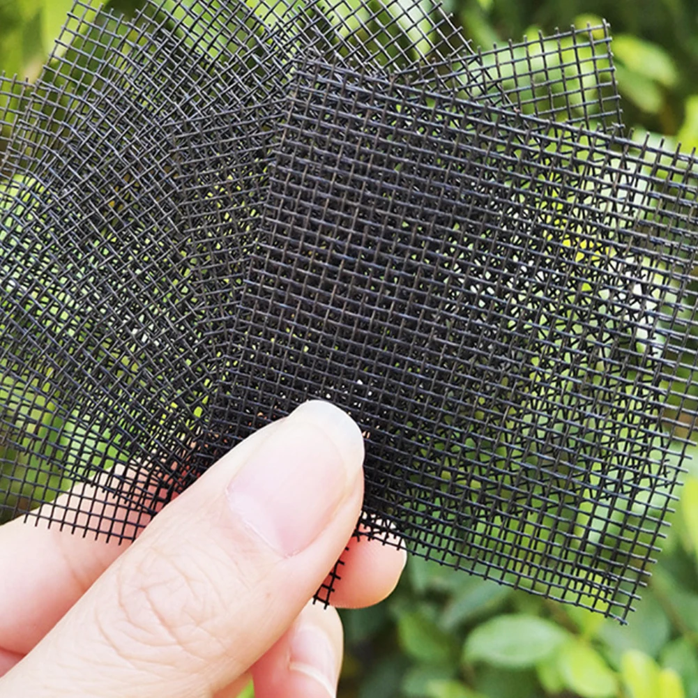 50 Pcs Flower Pot Hole Mesh Pad Square Bonsai Mesh Drainage Screens Bonsai Pot Bottom Grid Mat Drainage Meshs Hole Screen