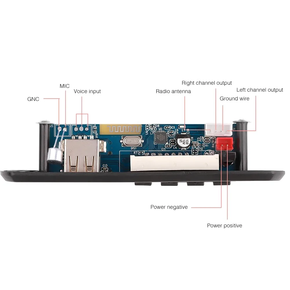 26PCS Bluetooth 5.0 Music Player Decoding Board Module 9V-12V Support USB TF FM Radio Module Wireless Bluetooth Car MP3 Player