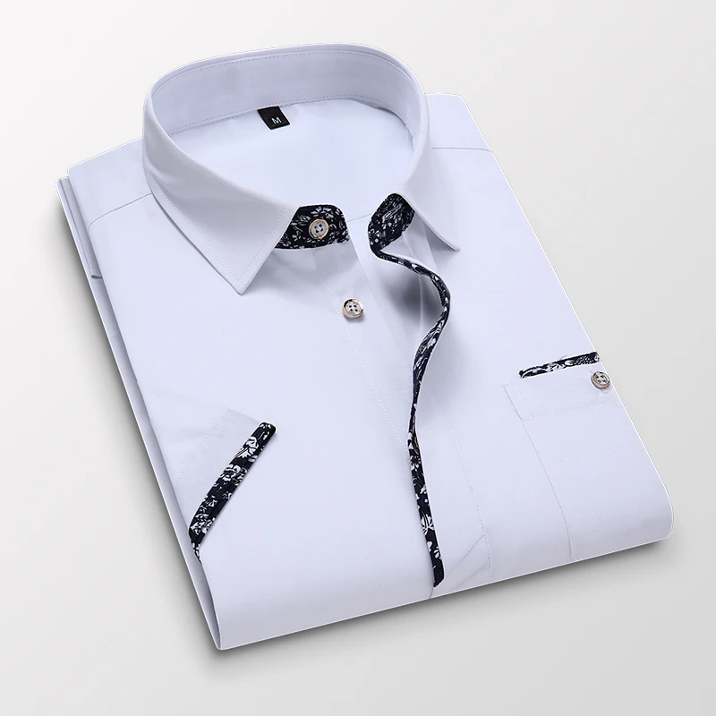 

Brand Clothing Men's Summer High Quality Casual Short-sleeved Shirts/Male Slim Fit Printing Office Dress Shirt S-5XL