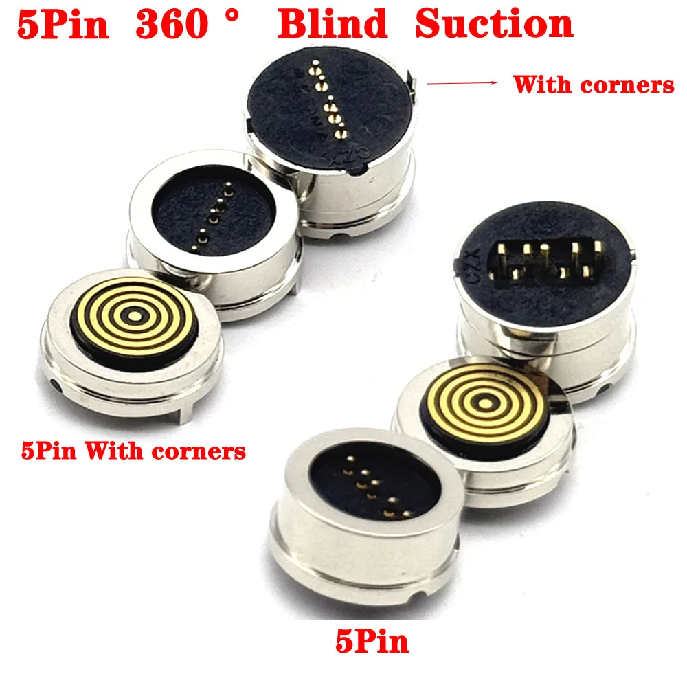 

5Pin 6Pin Waterproof Magnetic Pogo Pin Connector Spring Loaded Male Female 360 ° blind suction DC Signal transmission charging