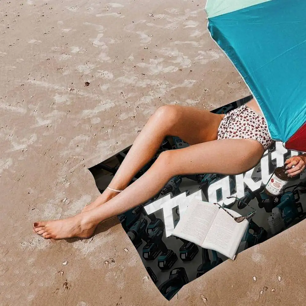 M-Makitas Tool Logo Big Microfiber Beach Towels Quick Dry Towel Sand Beach Towels Pool Towel for Travel Swim Pool Yoga