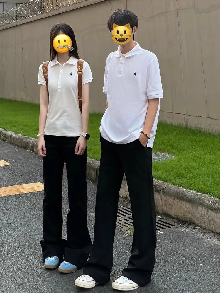 

Bla Couple's Summer Thin American High Street Vibe Flared Slimming Straight Leg Jeans Men's Low Waist Straight Tube Pants