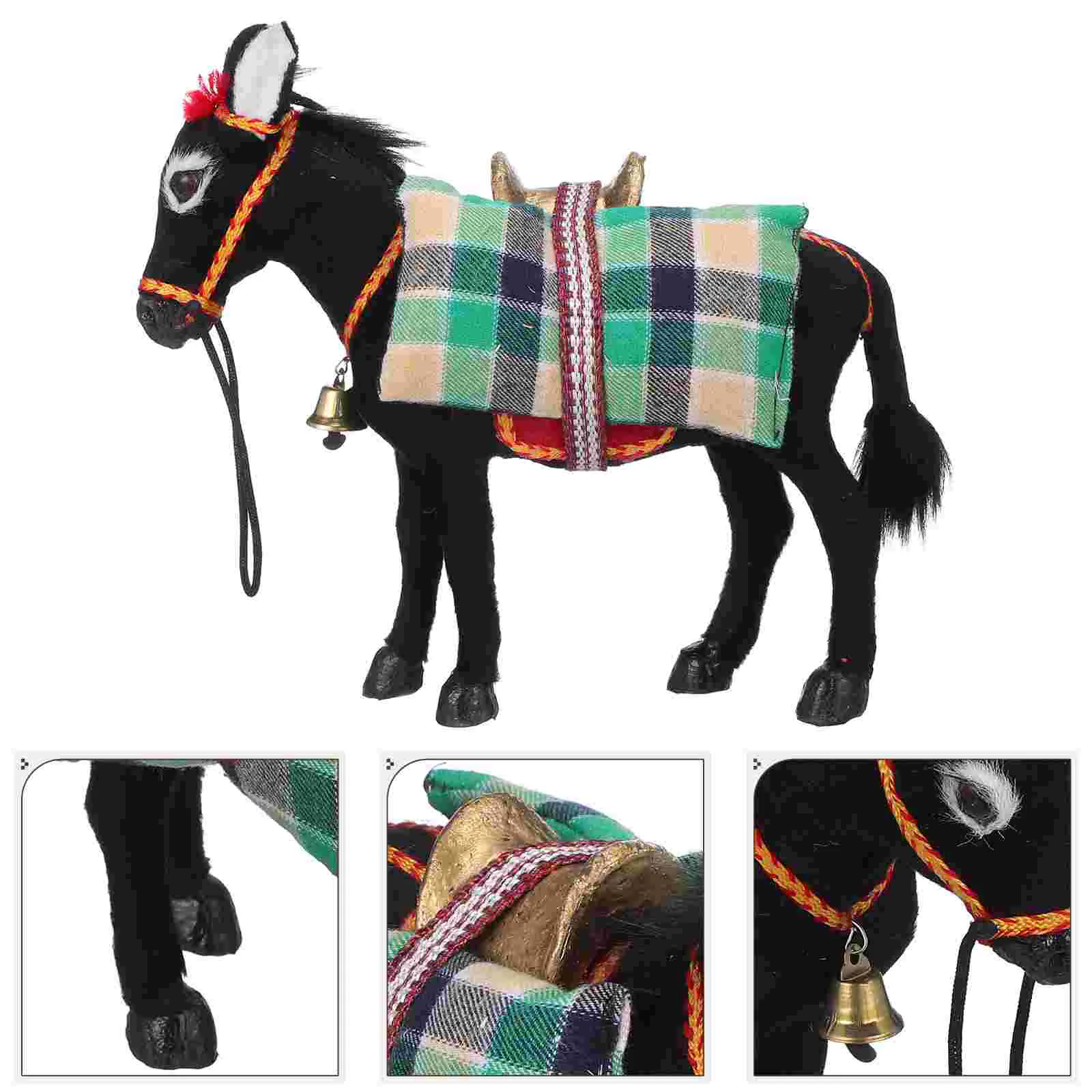 Simulation Animal Model Ornaments Simulated Plastic Farm Animals Toy Decorations Flannel Donkey Toddler