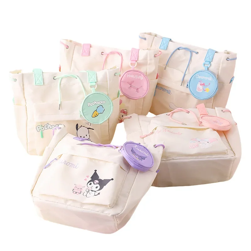 كورومي سينامورول حقيبة كروسبودي رسم حبل حقيبة تعليمية فتاة هدية لطيف مرحبا كيتي حقيبة كتف خفيفة حقائب الطالب للمرأة