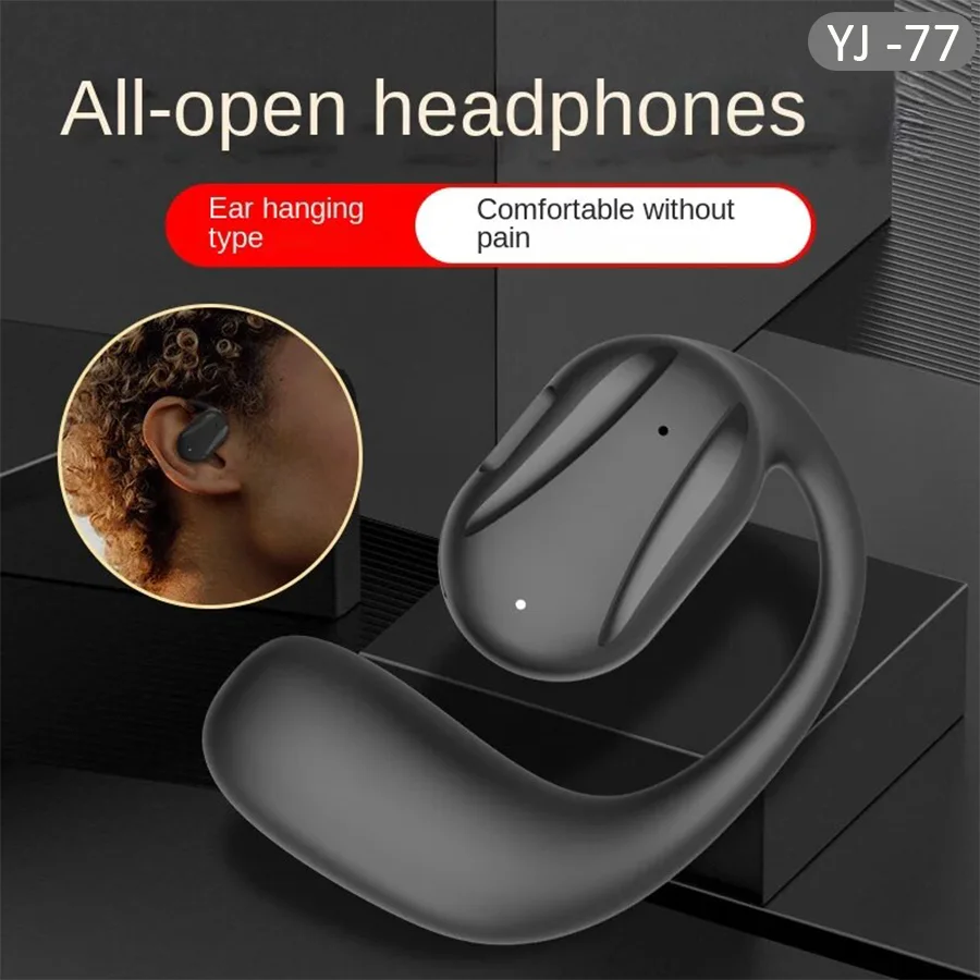 YJ-77 Bluetooth 5.2 Single Ear Clip On Ear OWS High Sound Sports Business Bone Conduction Earphones