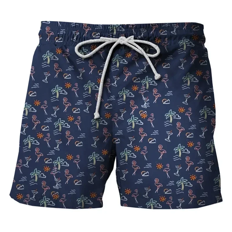 Hawaiian Men's Shorts Swimsuit 3D Printed Casual Sports Shorts Men Oversized Quick Drying Male Clothing Pants Trunks Gym