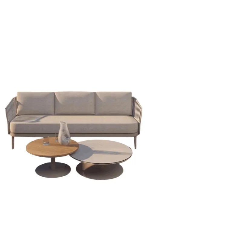 

Outdoor sofa, modern courtyard outdoor open-air rattan Nordic style casual simple aluminum alloy rattan chair