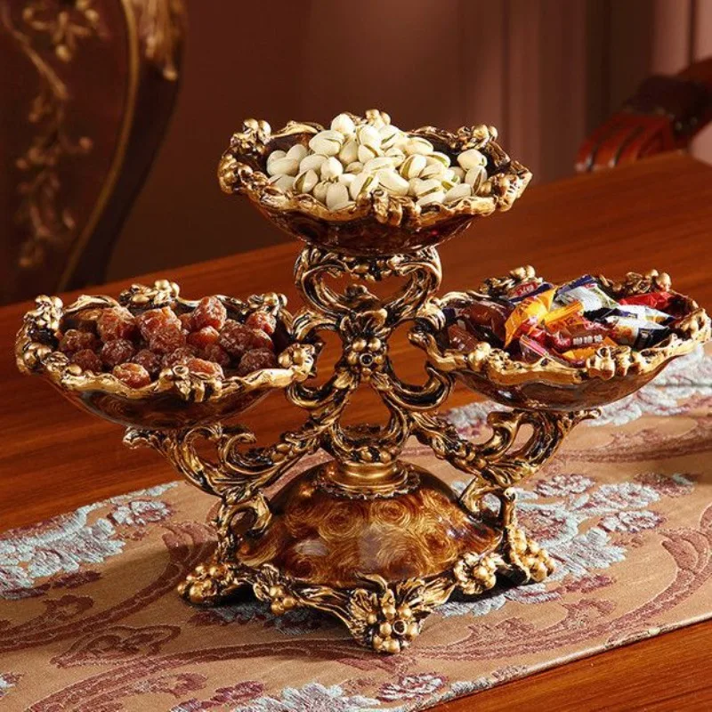 European-style living room coffee table creative grid snacks dried fruit plate, practical decorations ornament new house