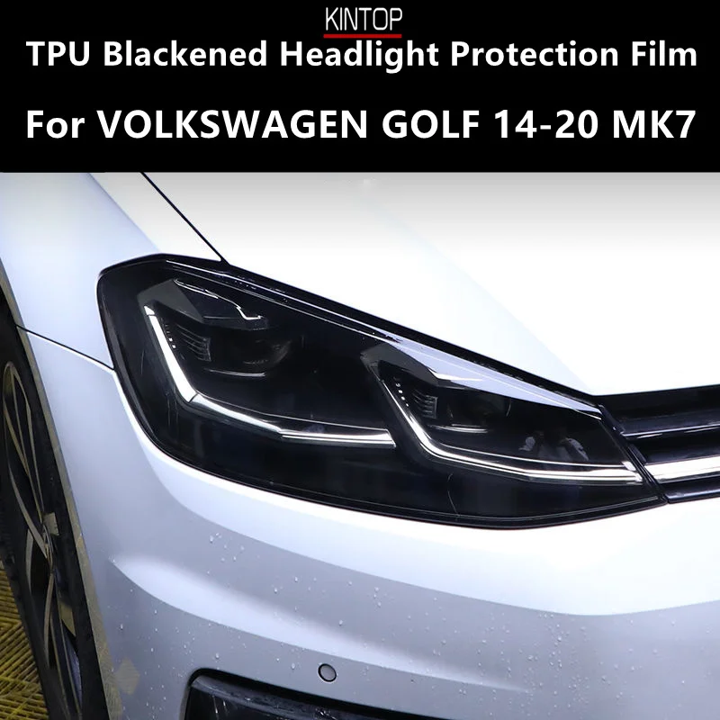 

For VOLKSWAGEN GOLF 14-20 MK7 TPU Blackened Headlight Protective Film, Headlight Protection,Film Modification