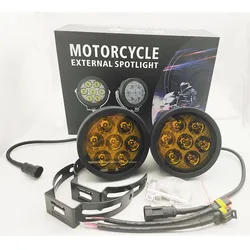 4.5 Inch Dual Color LED Spotlight Work Light Motorcycle Headlight IP68 Waterproof Projector Lens Auxiliary Lamp For Jeep Trucks