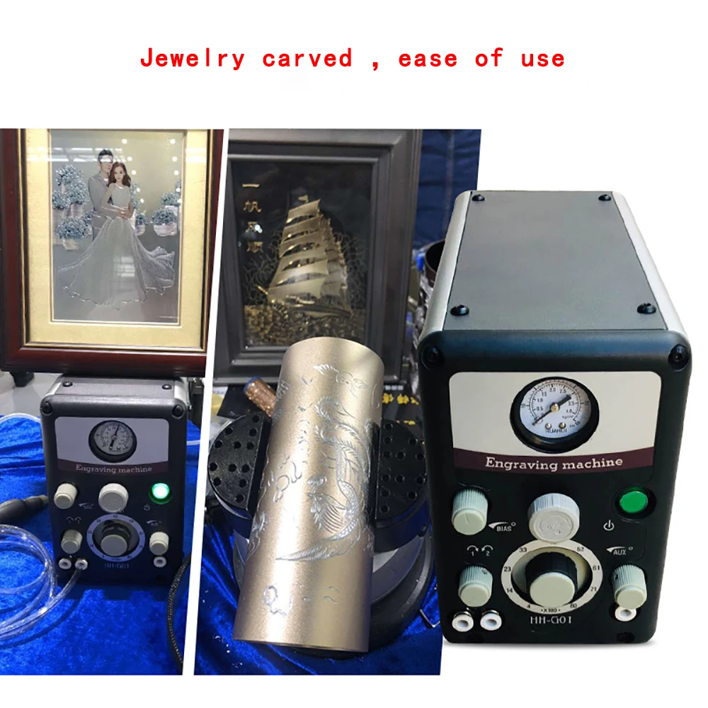 400-800RPM Double-Headed นิวเมติกเครื่องแกะสลักลูกปัด Reeling เครื่องนิวเมติก Micro-Mount แกะสลัก 220V 50HZ/110V 60HZ